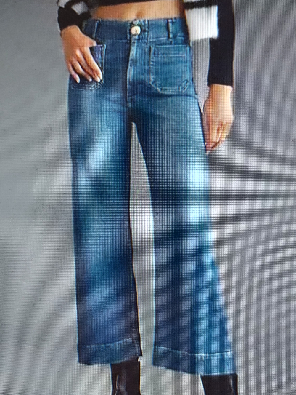 Maeve by Anthropology Medium Wash Colette Wide-leg Crop Jeans. SZ. 24
